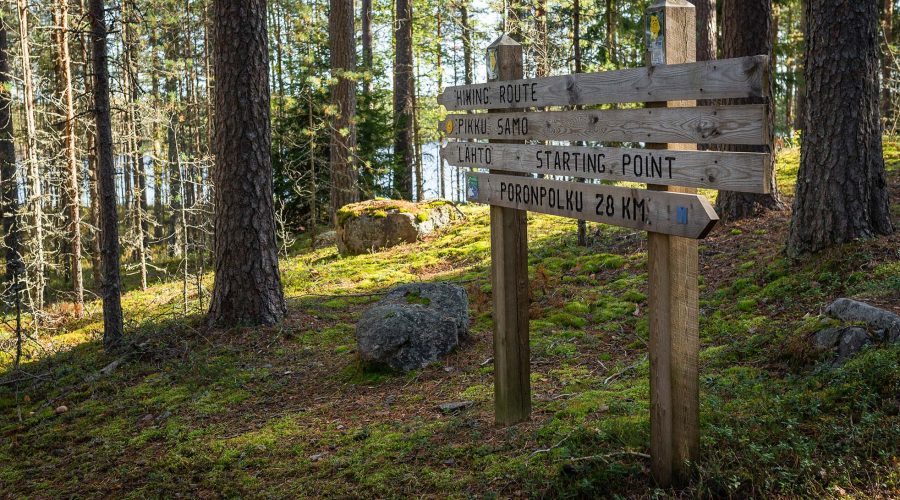 reittiohjeet, kyltit, polku, metsä, ilvesreitti, virkistysalue