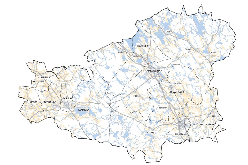 kartta, kanta-häme, häme, maakunta