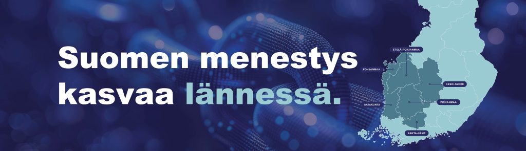 suomen kartta, länsi-suomen maakunnat, slogan suomen menestys kasvaa lännessä