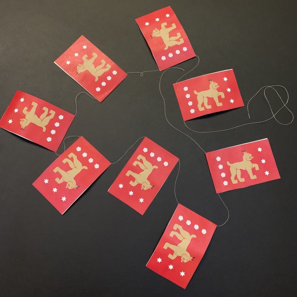 Hämeen maakuntalipun lippunauhan ohje, tulostettava ohje, lippukuva, pohja, ilveslippu